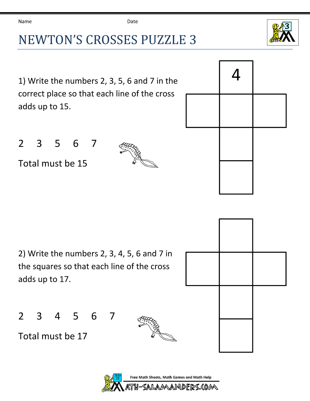 Math Puzzle Worksheets 3rd Grade