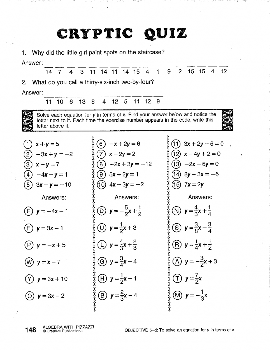 Math Worksheetske Pictures Cryptic Quiz Worksheet Answers