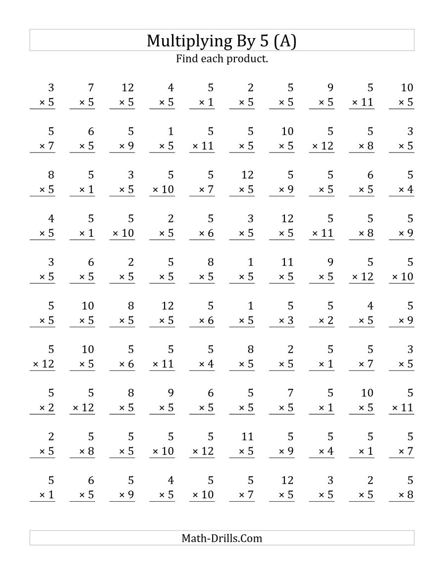 Multiplying 1 To 12 By 5 (a)