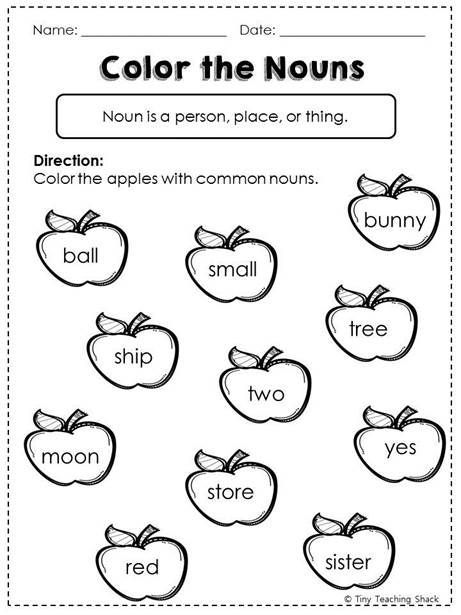 Noun Worksheets For Grade 1