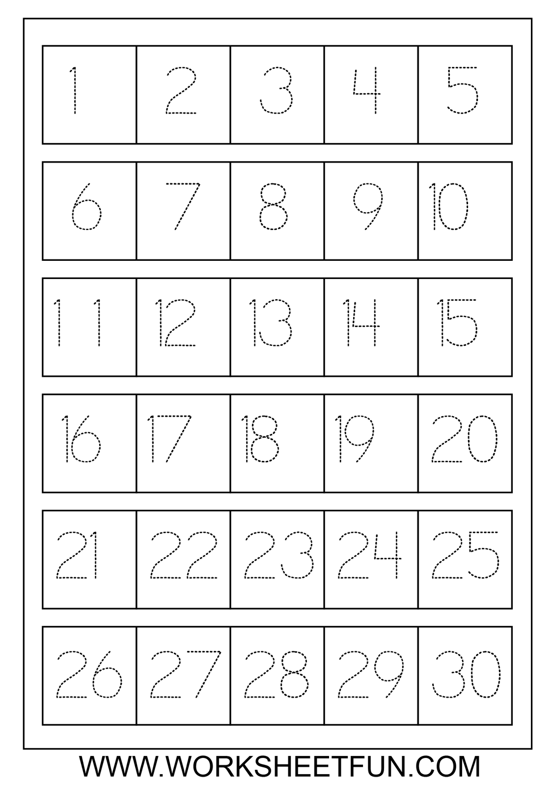 Numbers 1 30 Worksheet Worksheets For All