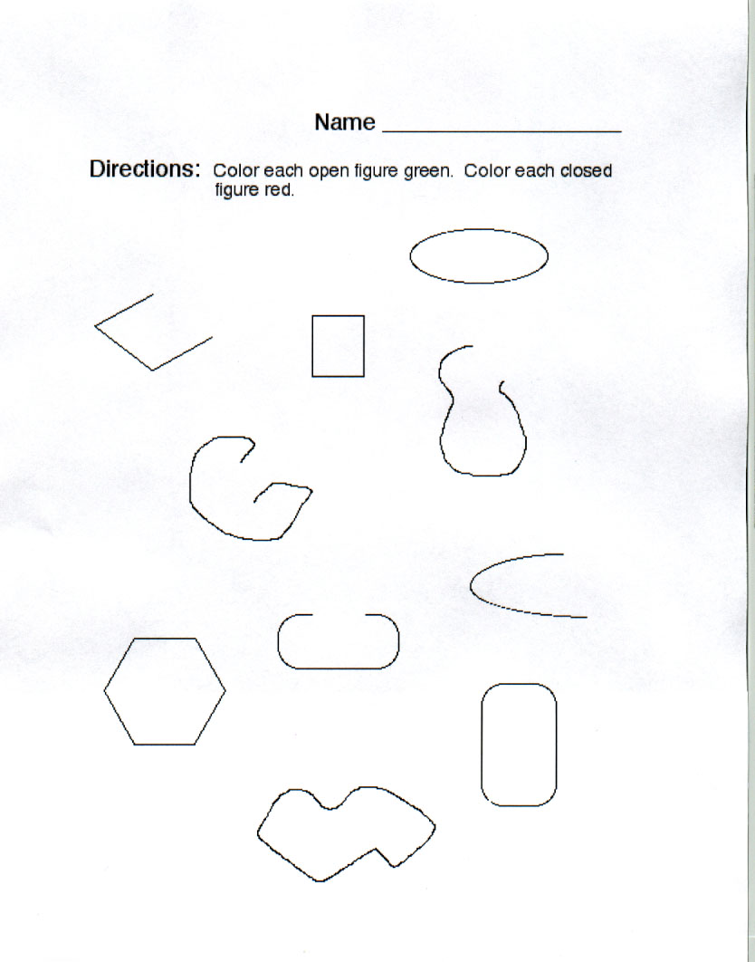 Open And Closed Shapes Worksheets Helpful Early Learning