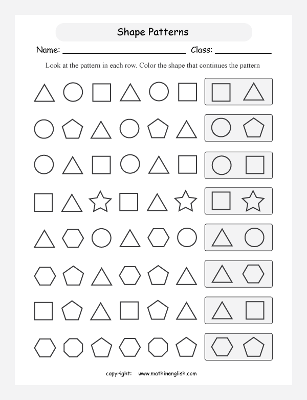 Patterns And Sequence Worksheets The Best Worksheets Image