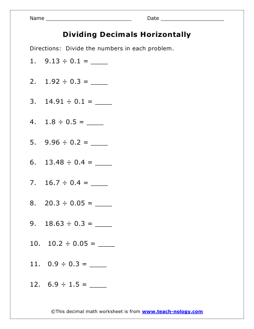 dividing-with-decimals-worksheets