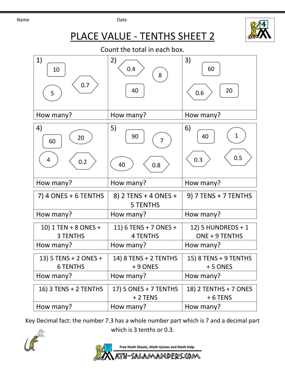 Place Value Worksheets 4th Grade