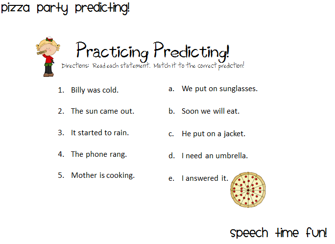 Predicting Outcomes Worksheets