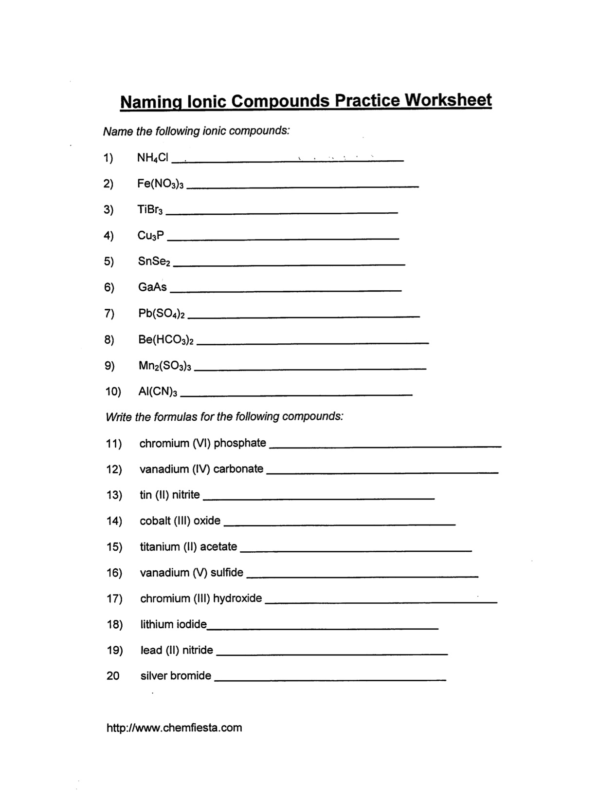 Printables  Ionic Compounds Worksheet  Messygracebook Thousands Of