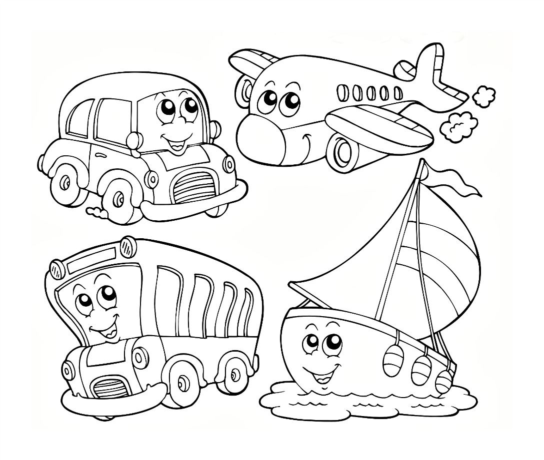 Promising Colouring Worksheets For Kindergarten Transportation