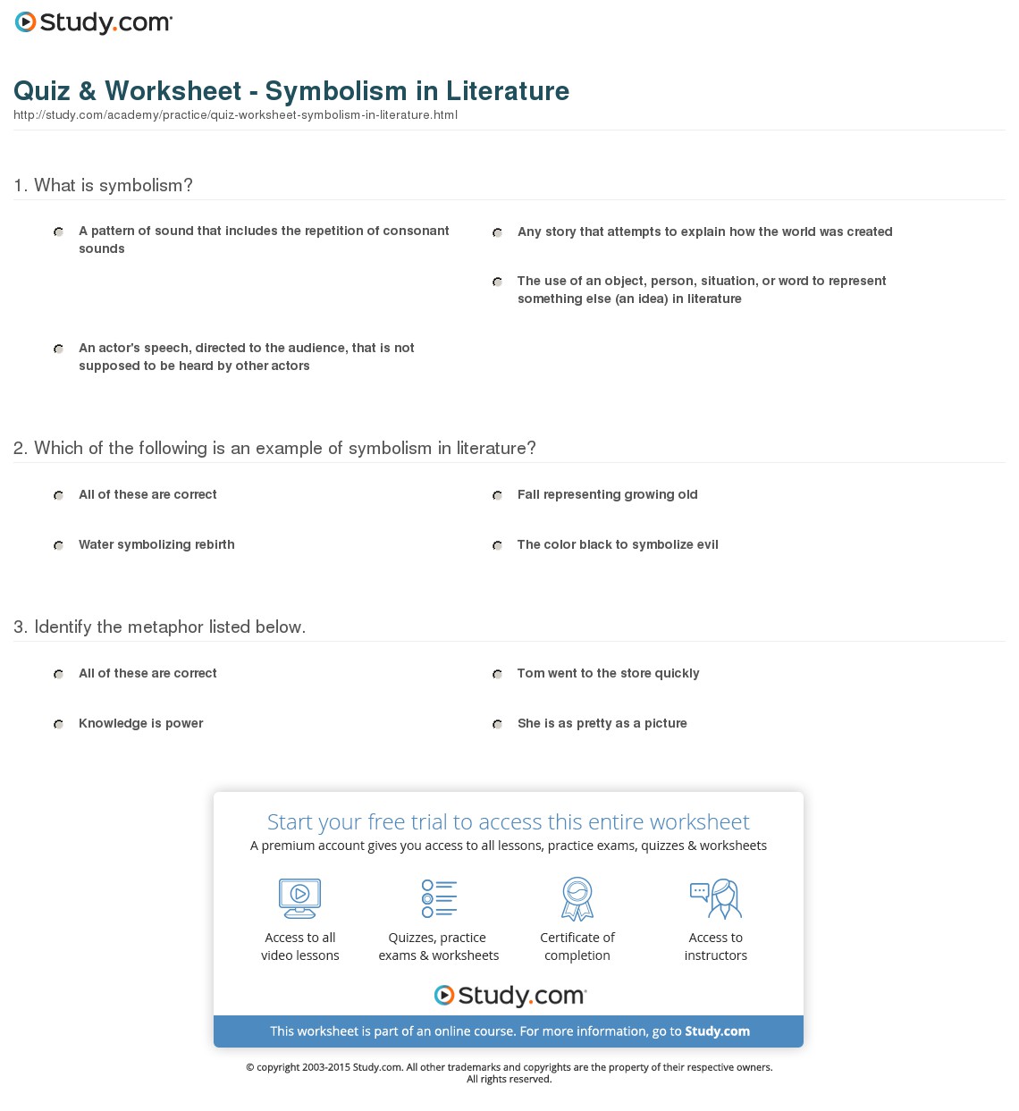 Quiz & Worksheet