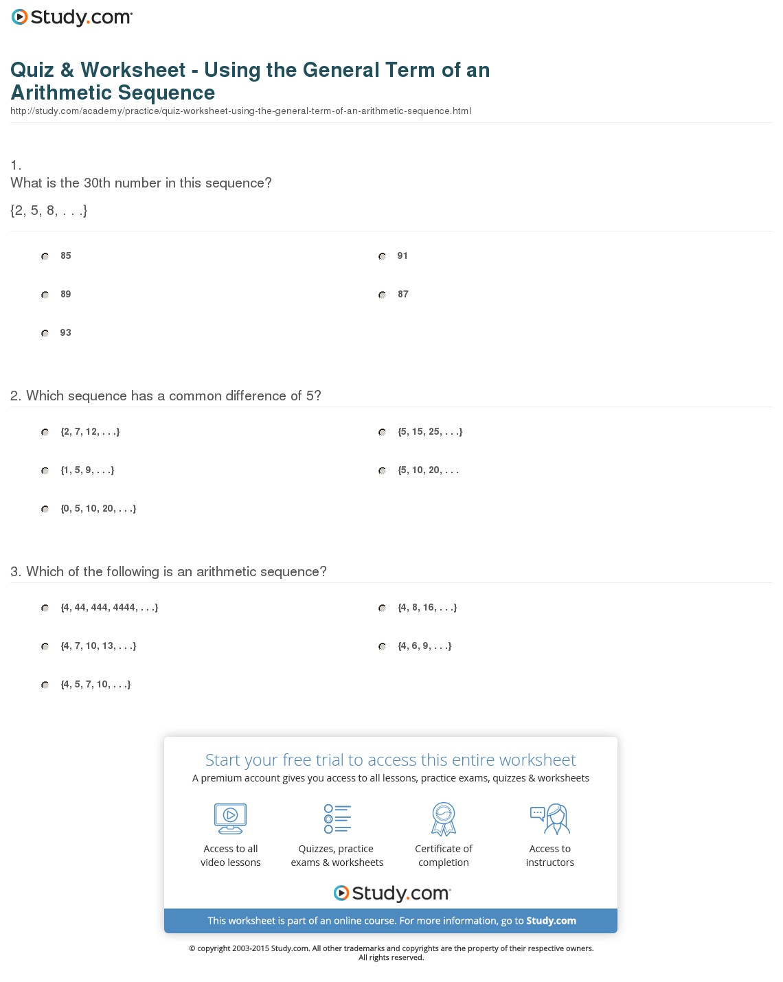 Quiz & Worksheet