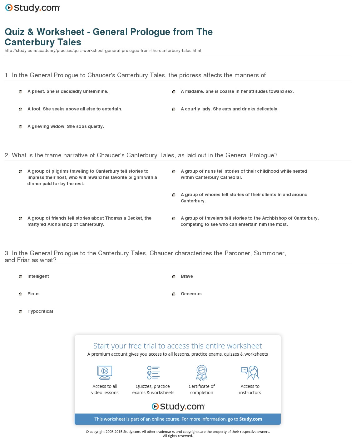 Quiz & Worksheet