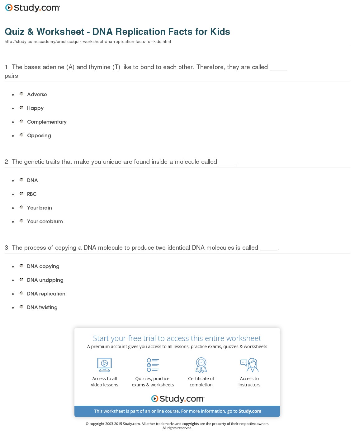 Quiz & Worksheet