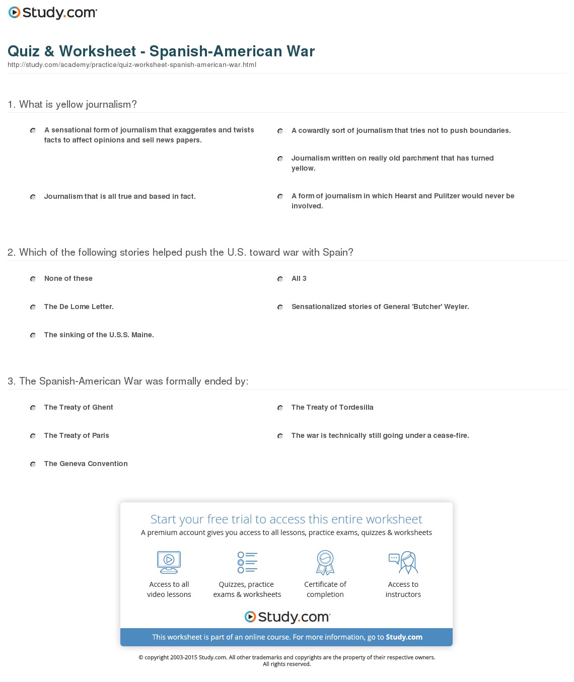 Quiz & Worksheet
