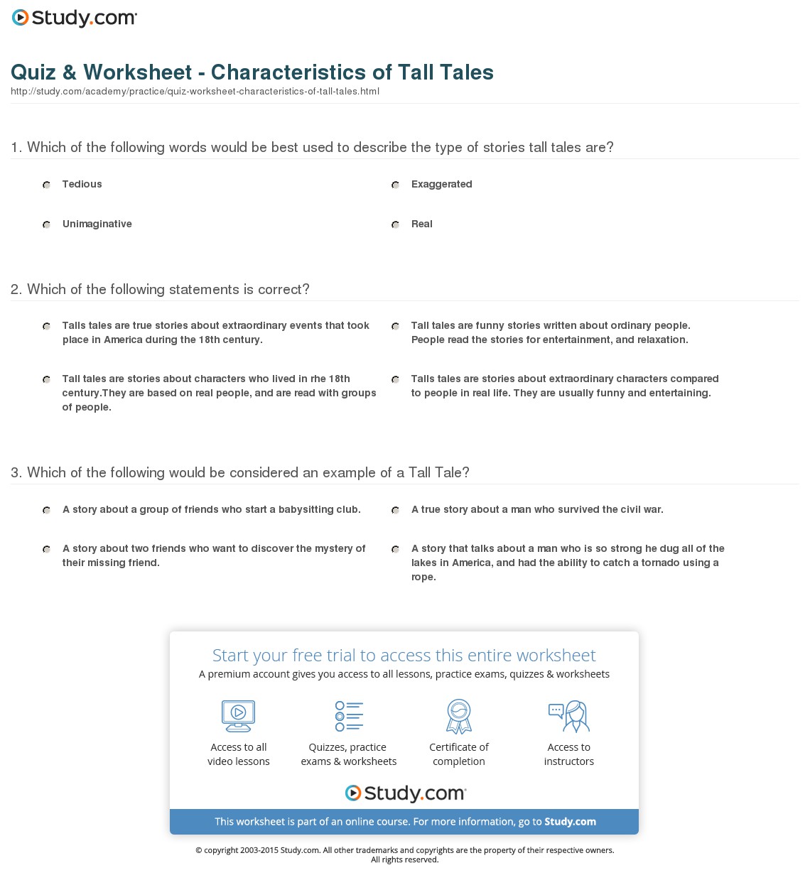 Quiz & Worksheet