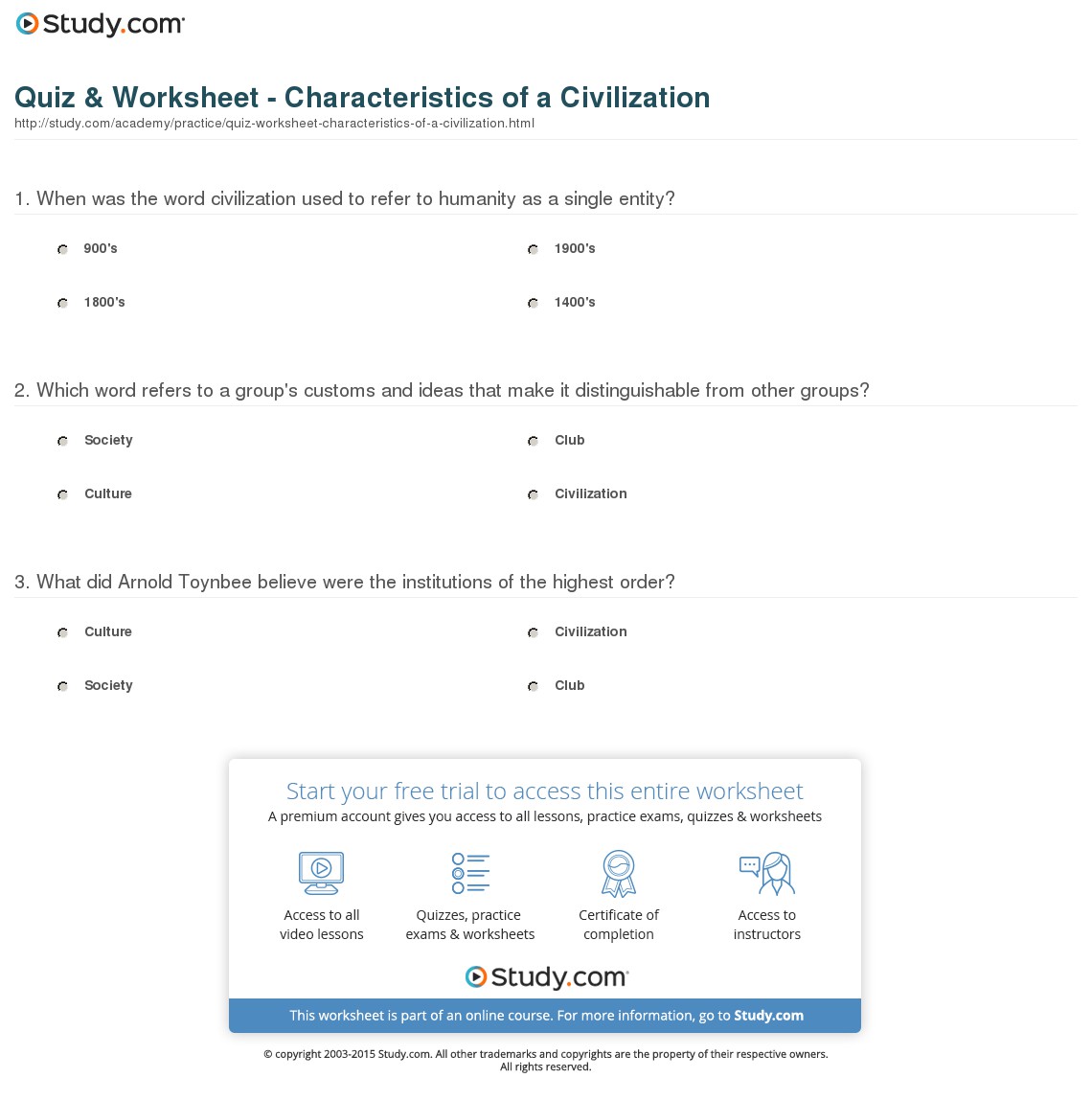 Quiz & Worksheet