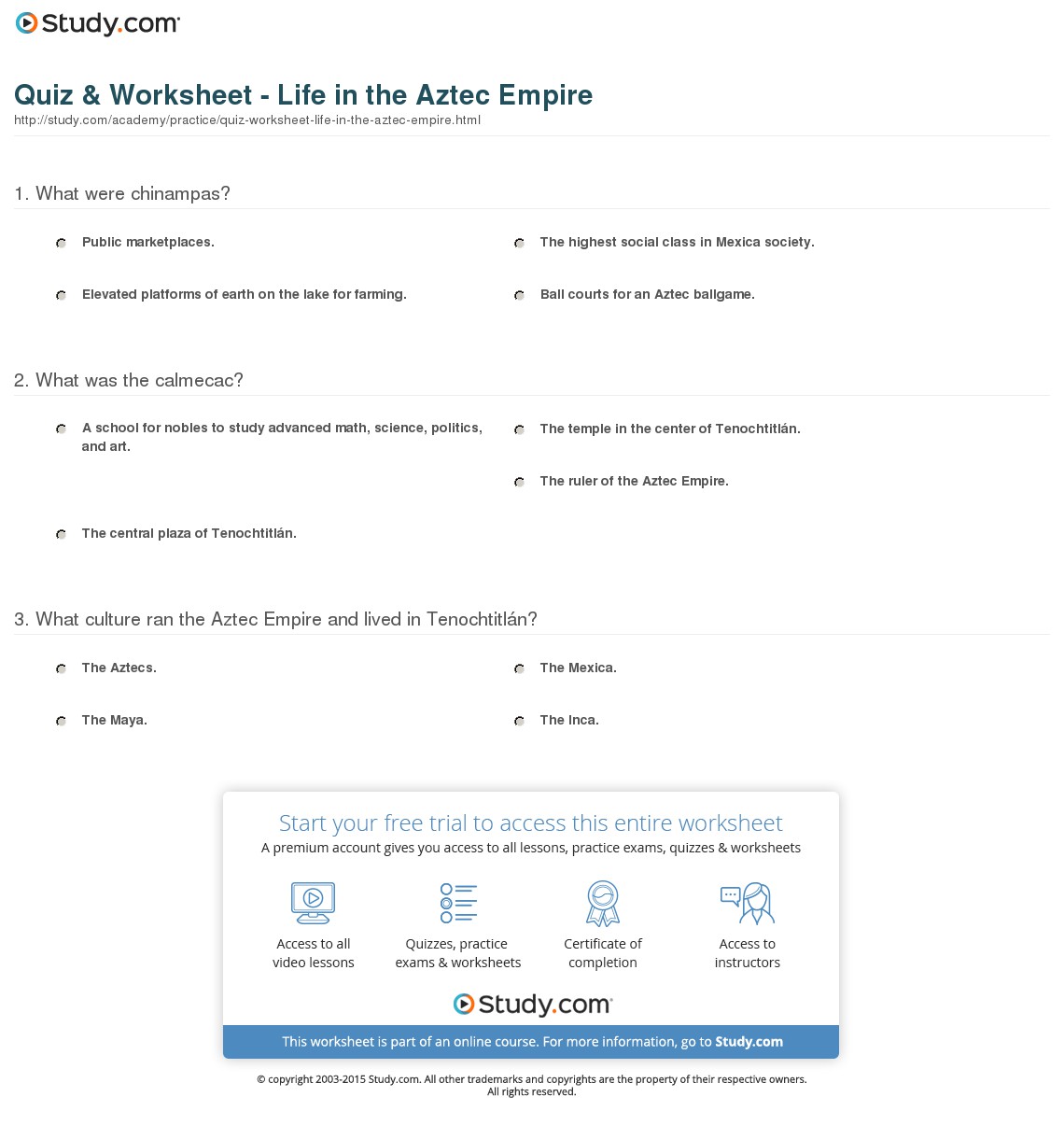 Quiz & Worksheet