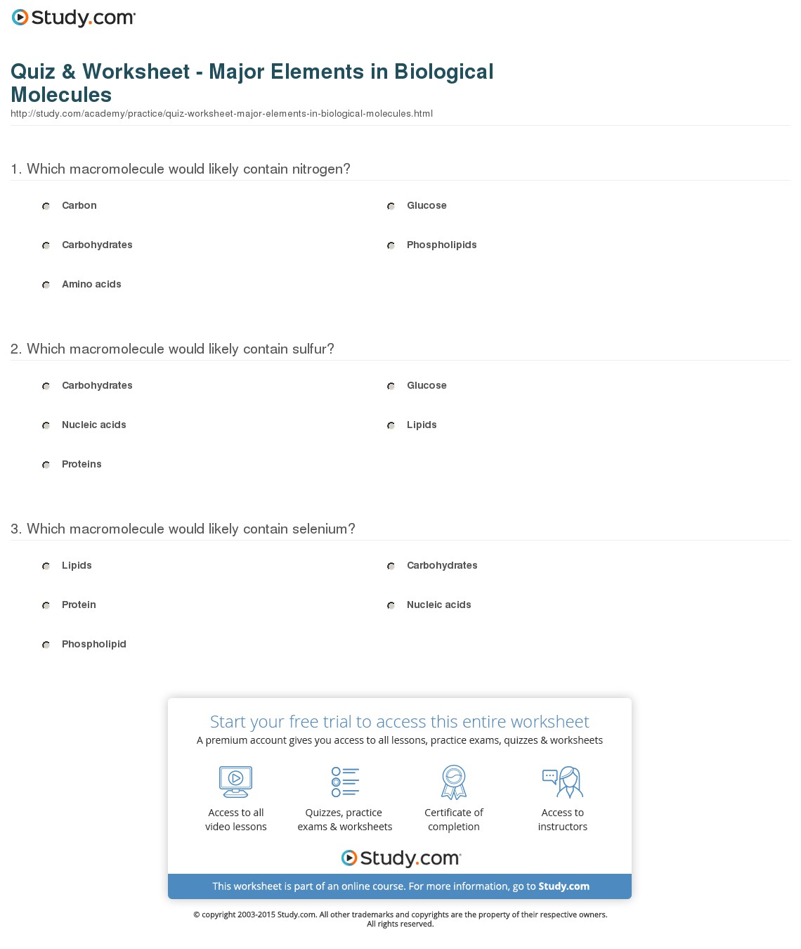 Quiz & Worksheet