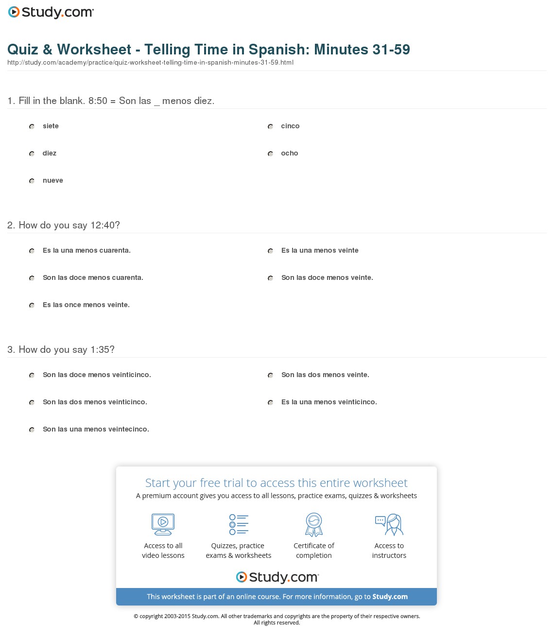 Quiz & Worksheet