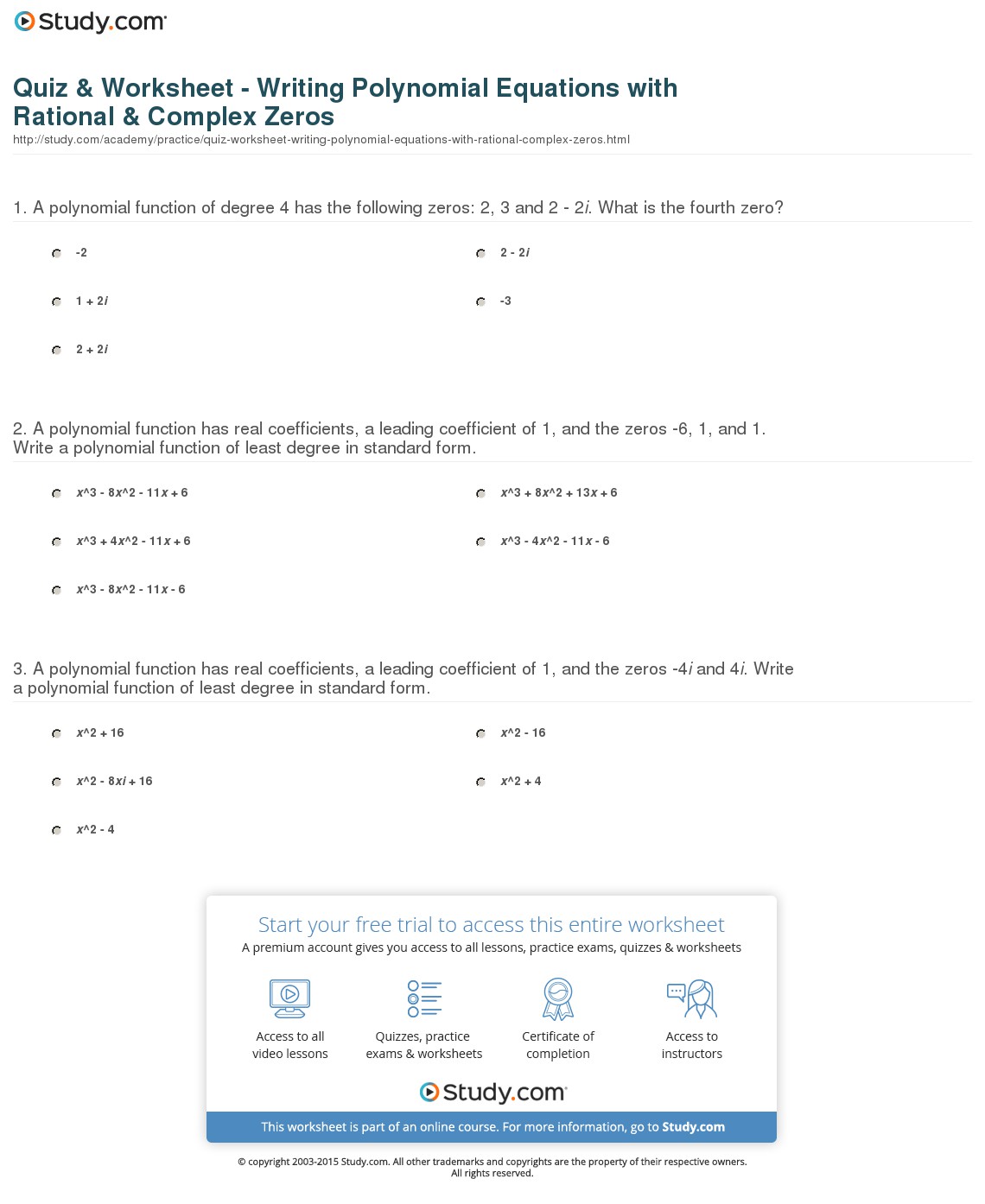 Quiz & Worksheet