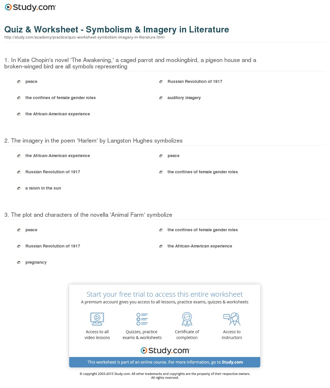 Quiz & Worksheet