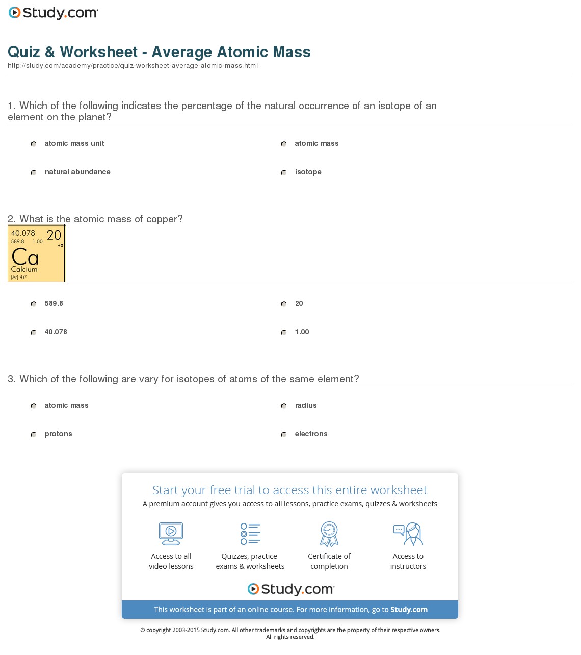 Quiz & Worksheet