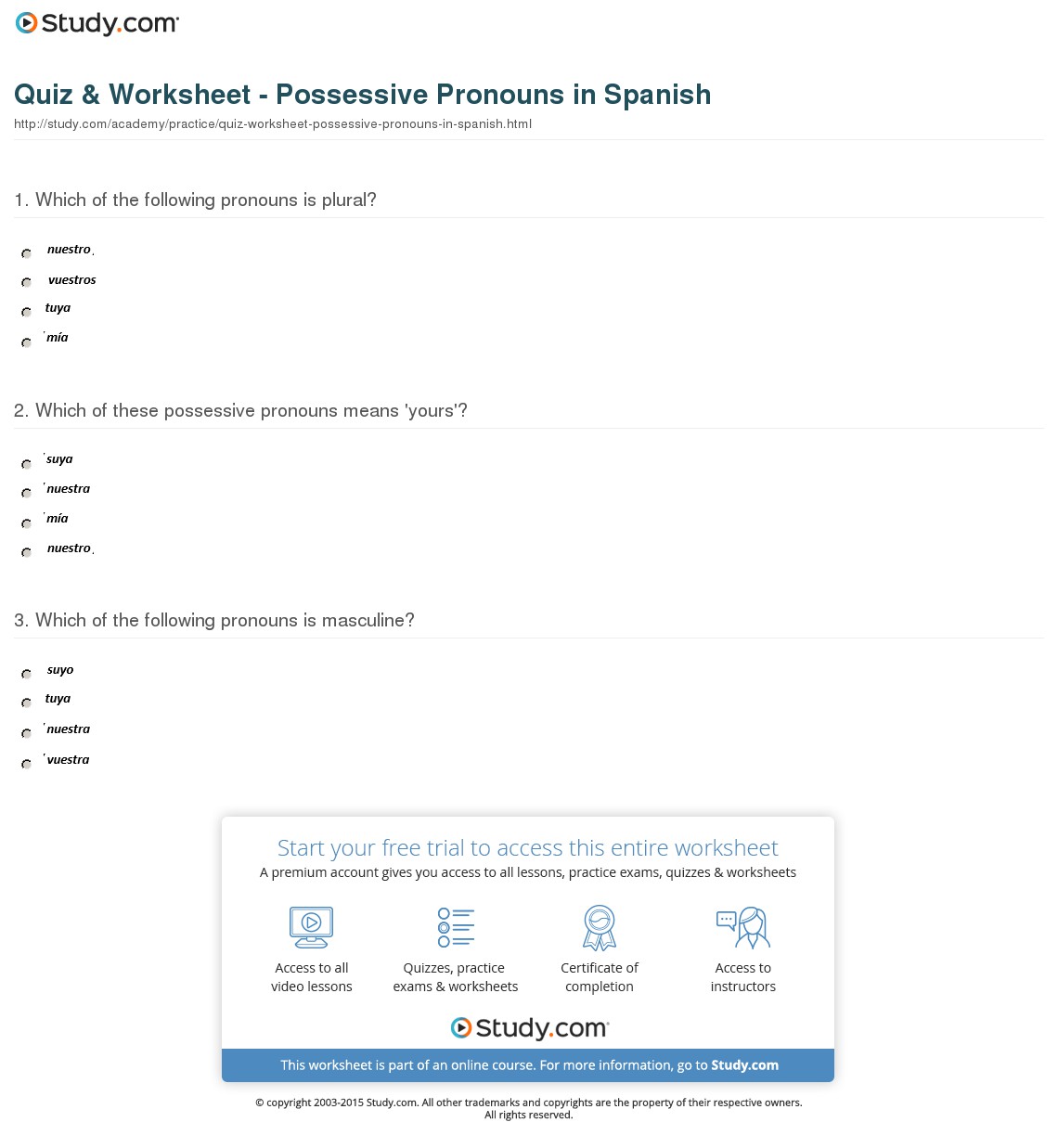 Quiz & Worksheet