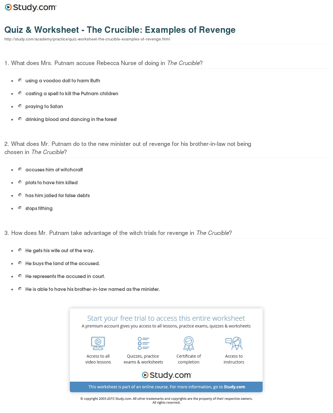 Quiz & Worksheet