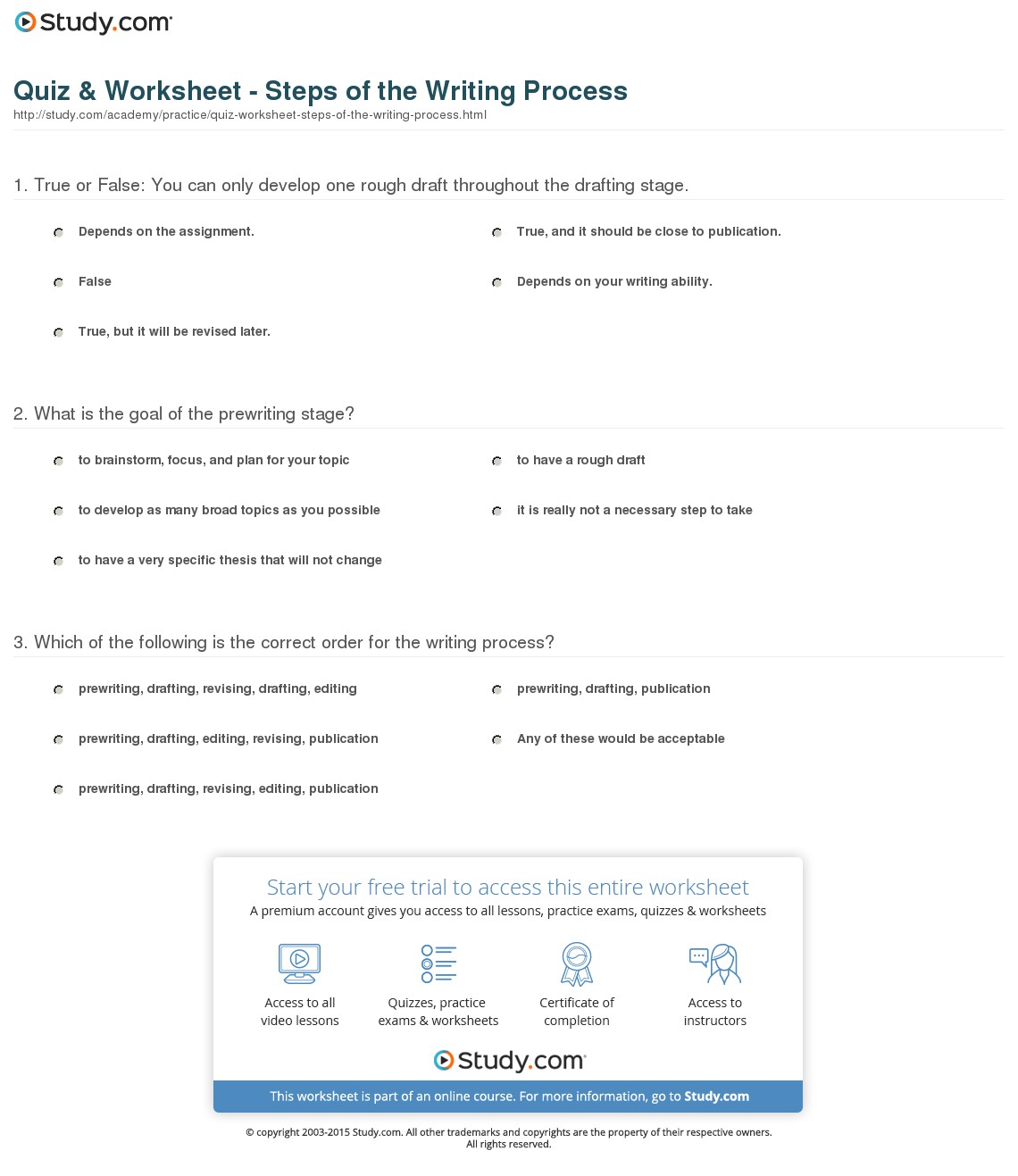 Quiz & Worksheet