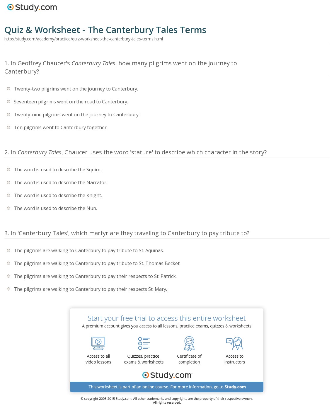 Quiz & Worksheet