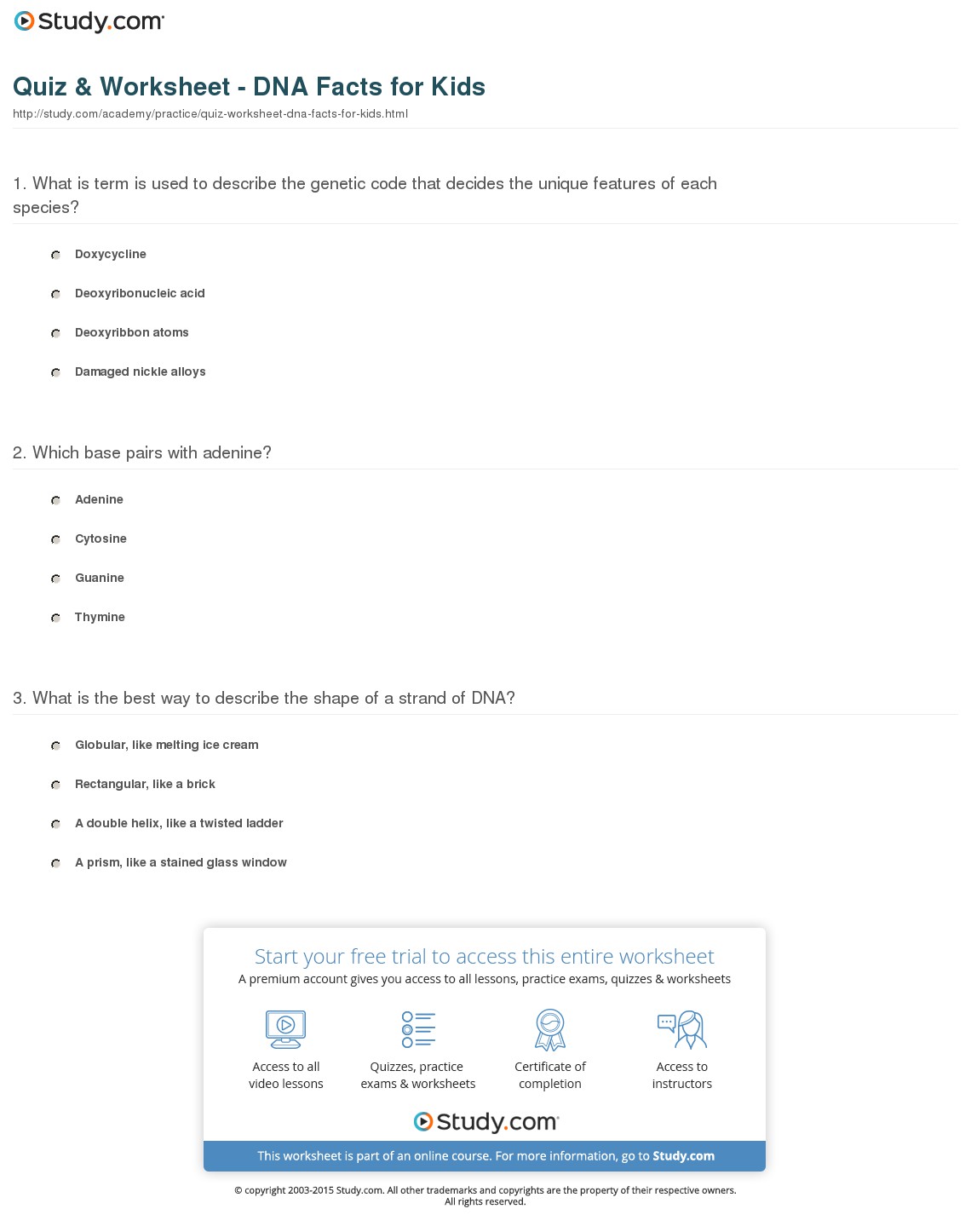 Quiz & Worksheet