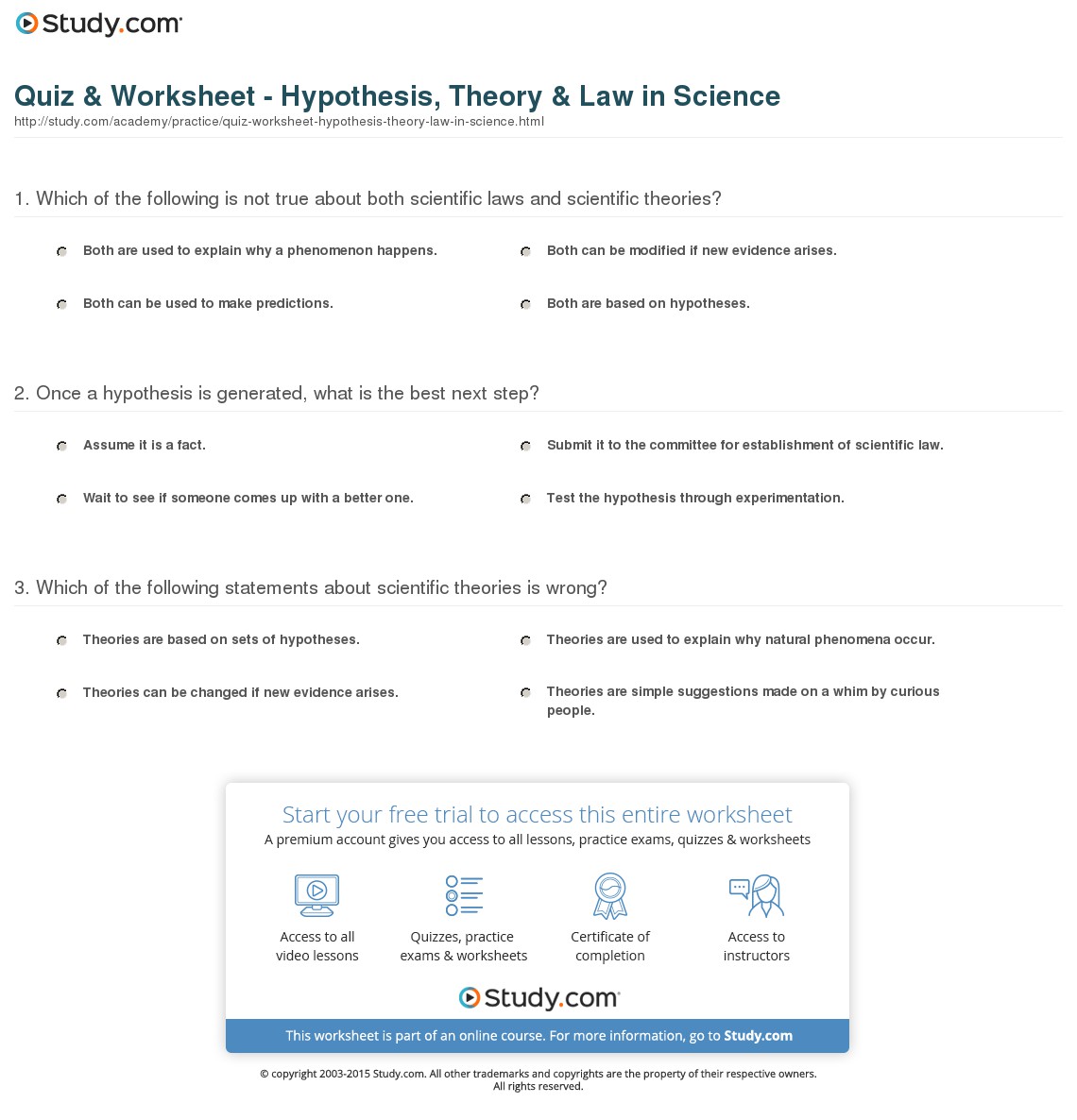 Quiz & Worksheet