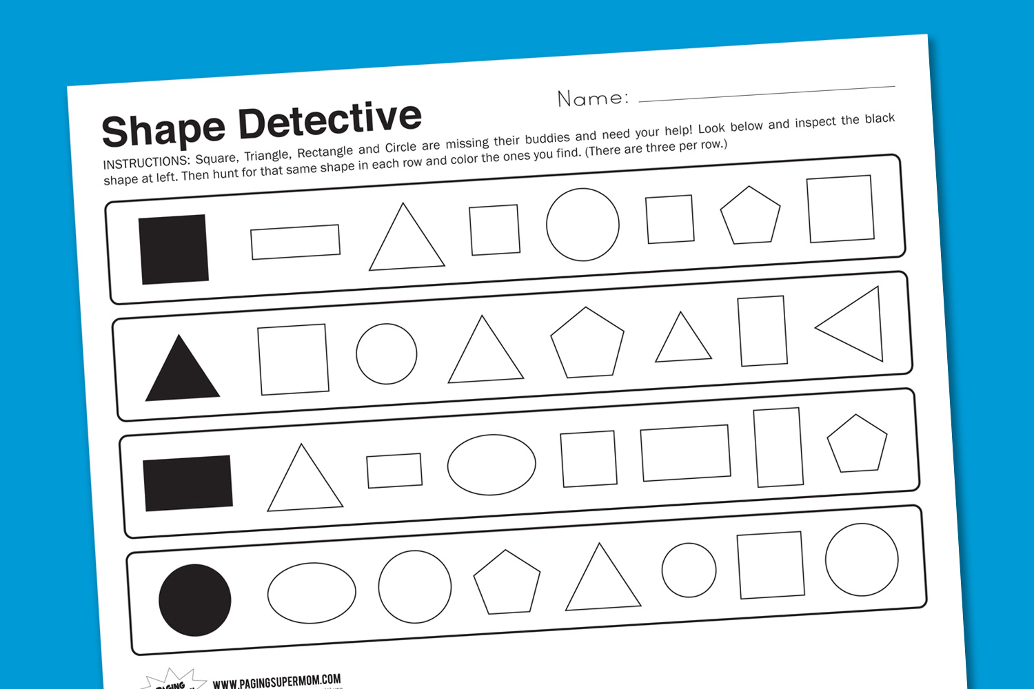 Shape Detective Kindergarten Math Worksheet  Kindergarten