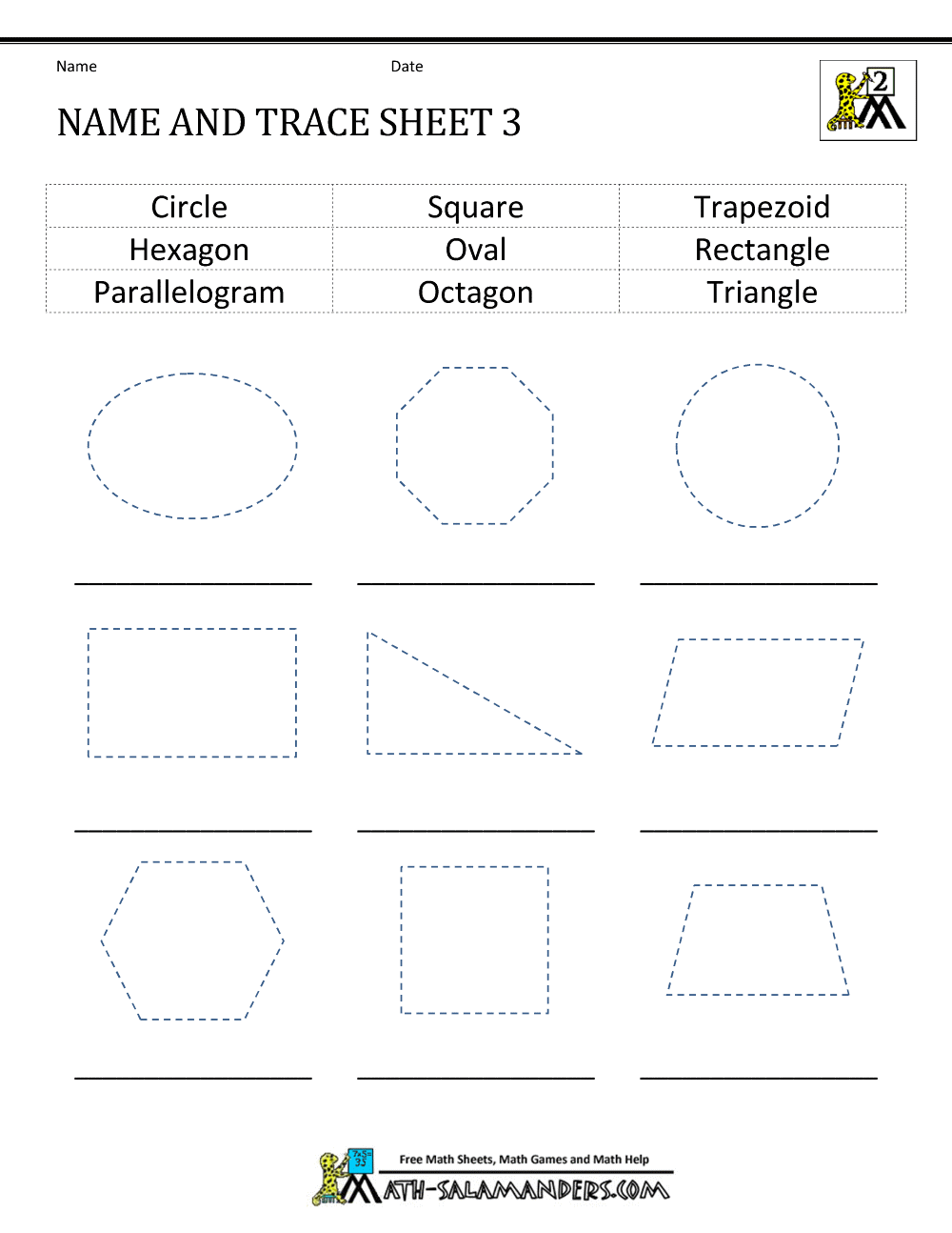 Shapes Worksheets 2nd Grade