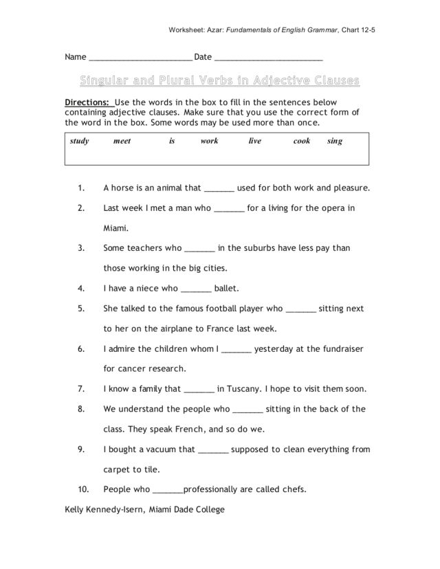Singular And Plural Verbs Worksheets For Grade 2 The Best