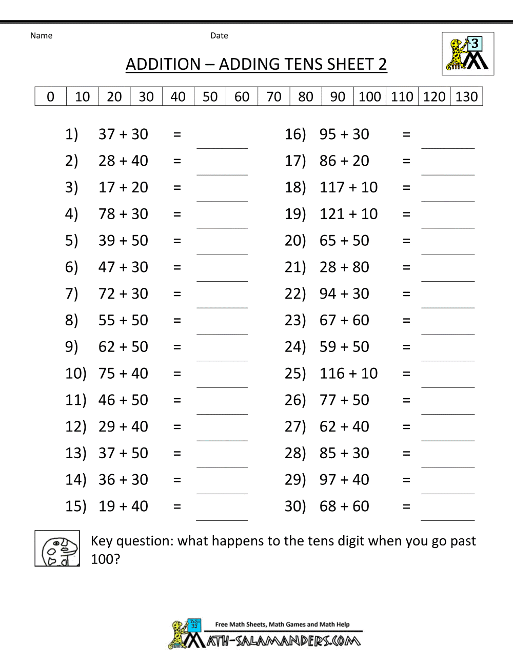 Third Grade Addition Worksheets