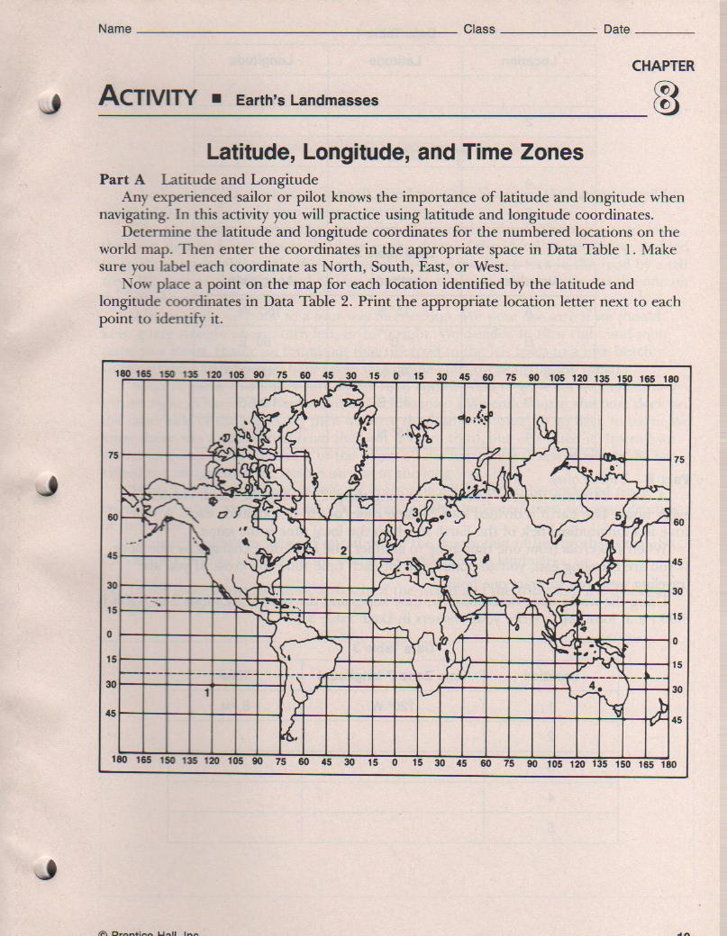 Time Zones And Longitude Worksheets Worksheets For All