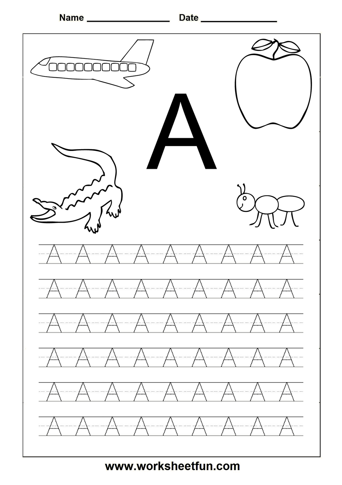 Trace Letter A Worksheets Free Worksheets For All