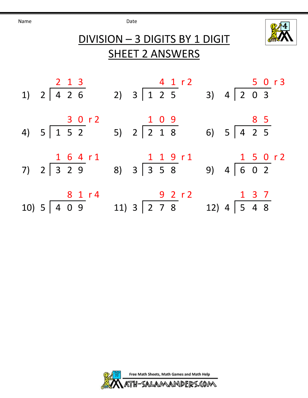 Worksheet  4th Grade Long Division Worksheets  Grass Fedjp