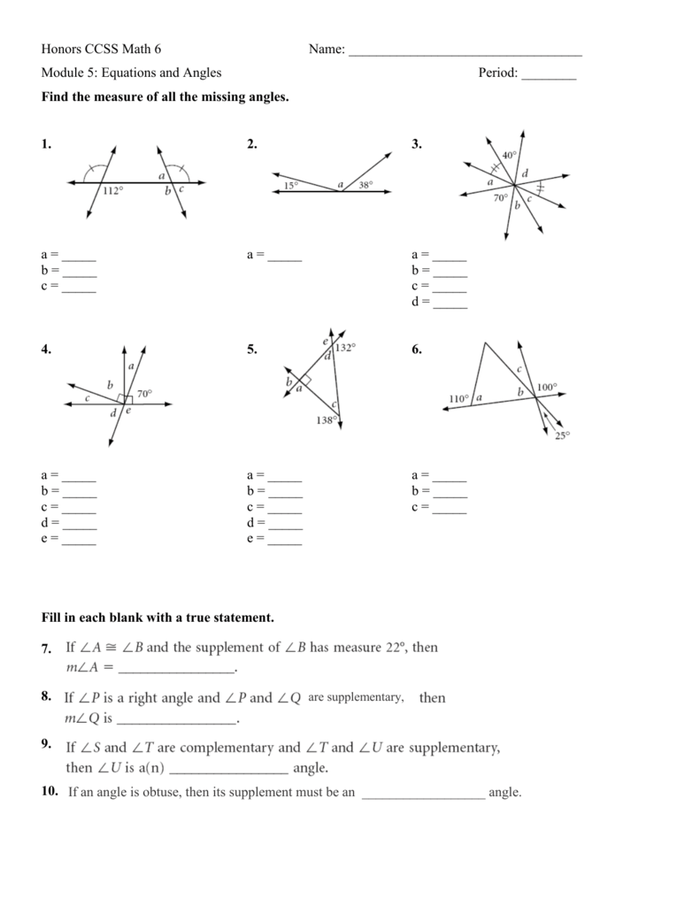 Worksheet  Finding Angle Measures Worksheet  Grass Fedjp Worksheet