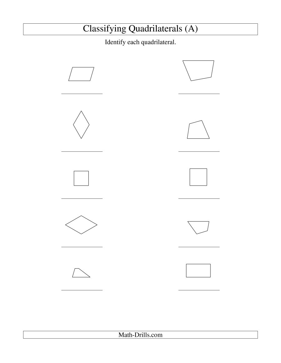 Worksheet  Identifying Quadrilaterals  Grass Fedjp Worksheet Study