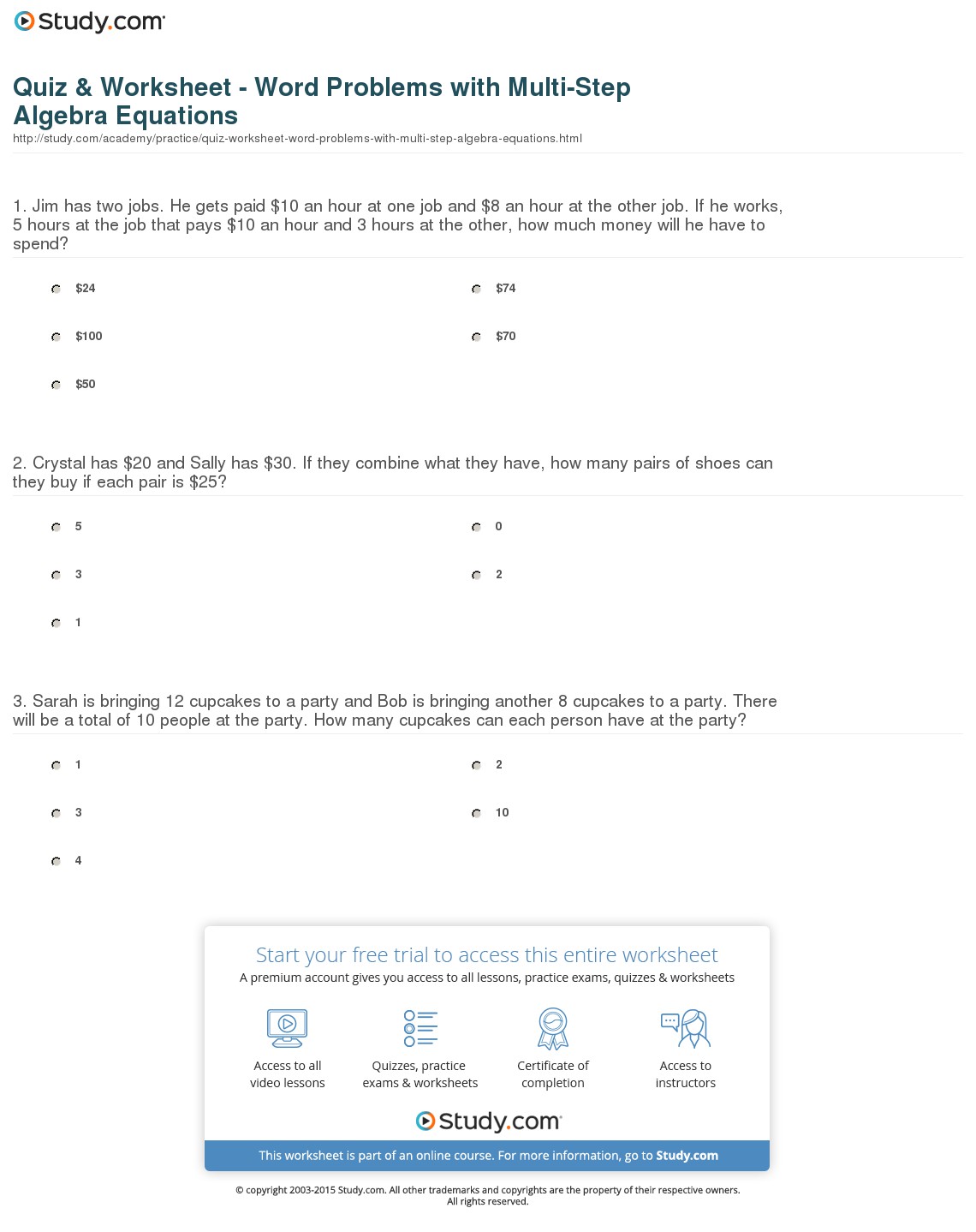 Worksheet  Multi Step Equations Word Problems  Grass Fedjp