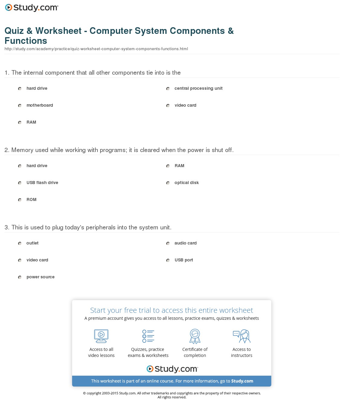 Worksheet  Parts Of A Computer Worksheet  Grass Fedjp Worksheet