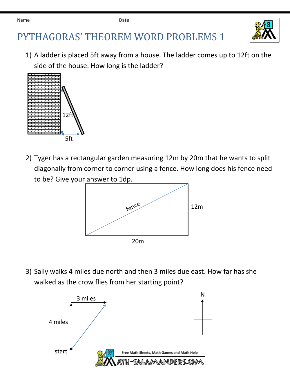 Worksheet  Pythagorean Theorem Problems  Grass Fedjp Worksheet