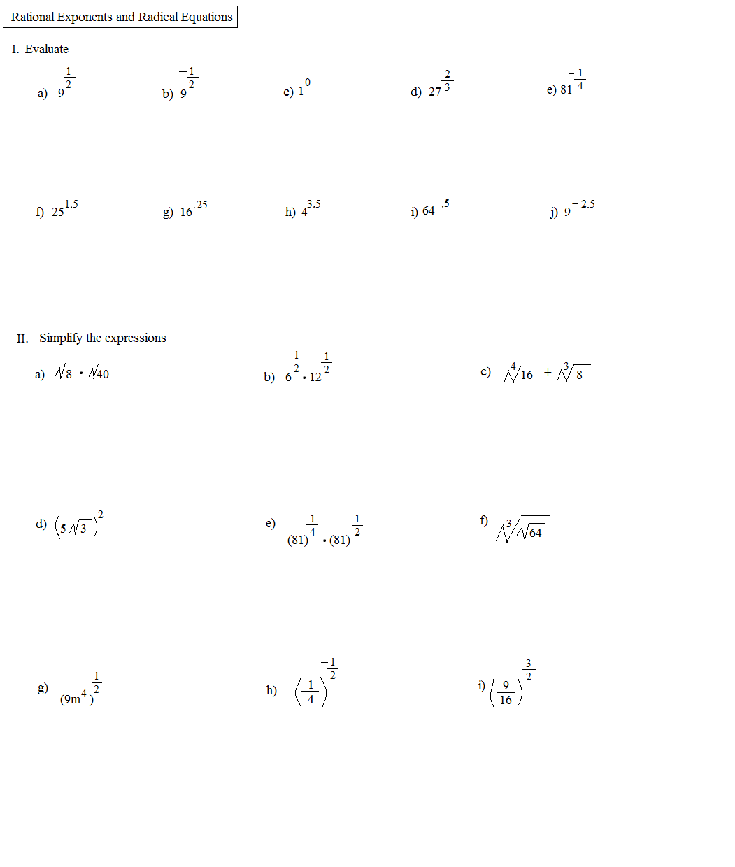 Worksheet  Rational Exponents Worksheet  Grass Fedjp Worksheet