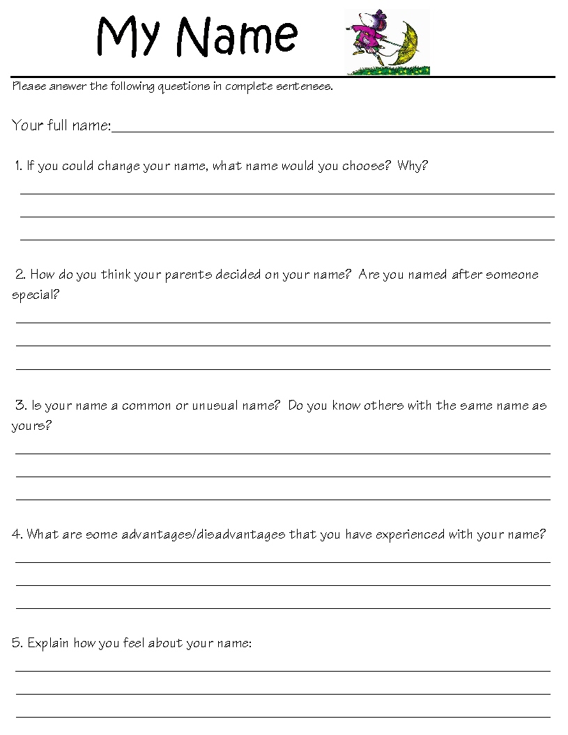 Write Your Name Worksheets Worksheets For All