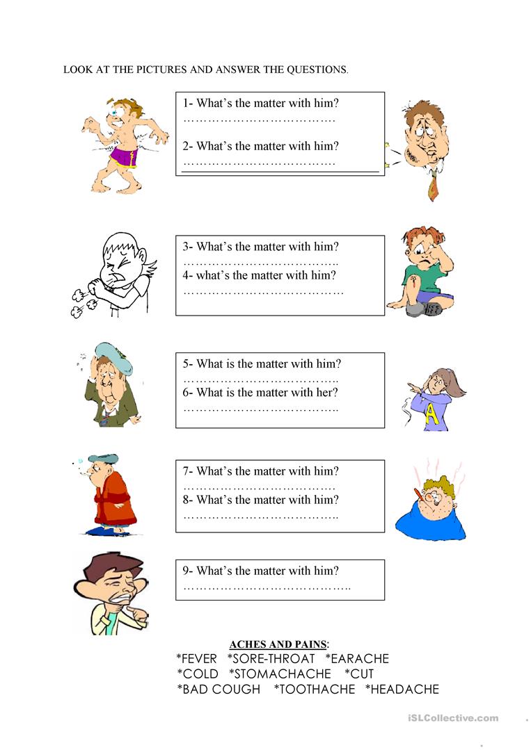 26 Free Esl What's The Matter Worksheets