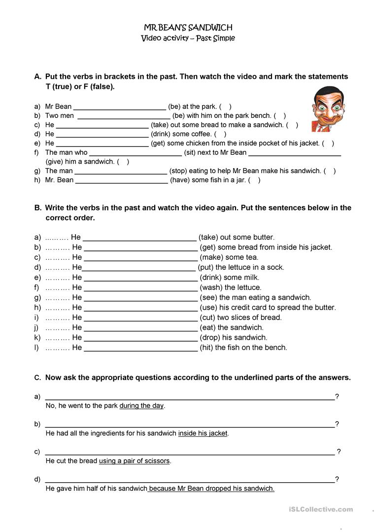 27 Free Esl Sandwich Worksheets