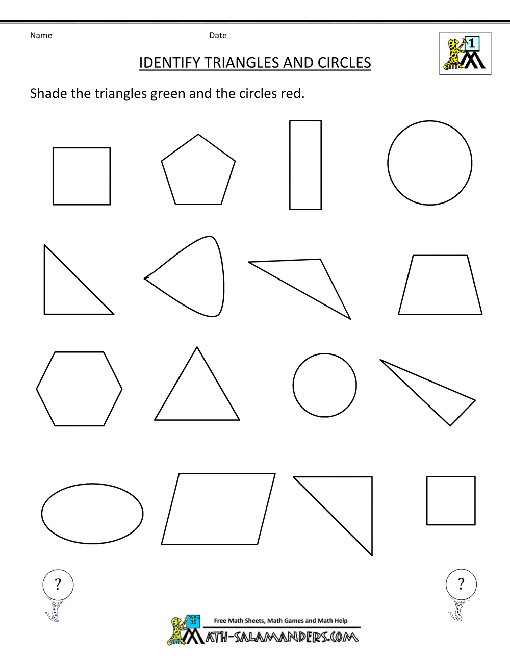 2d Shapes Worksheets