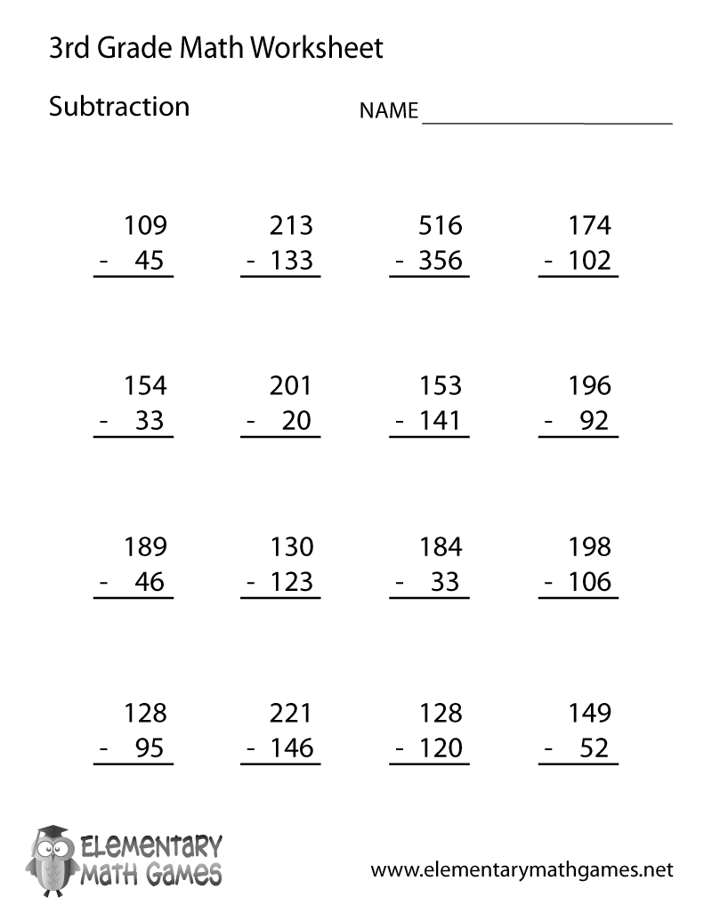 3rd Grade Addition And Subtraction Printable Worksheets Worksheets