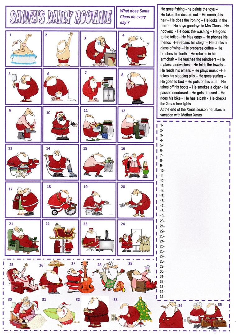 52 Free Esl Santa Claus Worksheets